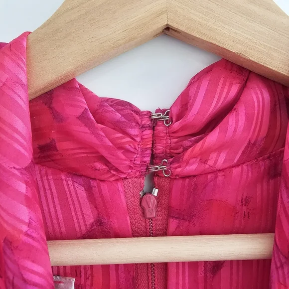 Vintage Umba for Parnes Feinstein Pink Floral Iconic 70s Dress, Size Medium - Picture 8 of 14